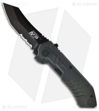 Smith & Wesson MAGIC Spring Assisted Tanto Knife (3" Black Serr) SWMP2BS 1 Smith & Wesson MAGIC Spring Assisted Tanto Knife (3" Black Serr) SWMP2BS