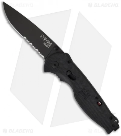 SOG Flash II Assisted Opening Knife Black Zytel (3.5" Black Serr) TFSA-98 1 SOG Flash II Assisted Opening Knife Black Zytel (3.5" Black Serr) TFSA-98