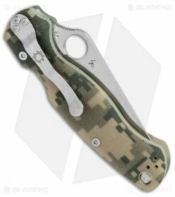 Spyderco Paramilitary 2 Knife Digi Camo (3.4" Satin S45VN) C81GPCMO2 -Kershaw Sales Shop spyderco PM2 digi camo G10 satin C81GPCMO2 BHQ 7946 er side