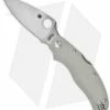 Spyderco Caly 3 Aogami Super Blue Gray G-10 Knife (3" Satin Plain) C113GPGY