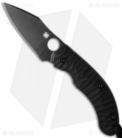 Spyderco Perrin PPT Folding Knife Black Corrugated G-10 (3.16" Black) C135GBBKP