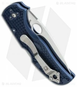 Spyderco Native 5 Lightweight Knife Dark Blue FRN (3" Satin CPM-S110V) C41PDBL5 -Kershaw Sales Shop spyderco c41pdbl5 side cm
