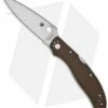 Spyderco Calypso Brown Folding Knife (3.9" Satin Plain) C54GPBN