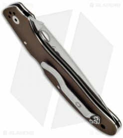 Spyderco Calypso Brown Folding Knife (3.9" Satin Plain) C54GPBN -Kershaw Sales Shop spyderco c54gpbn brown satin plain side