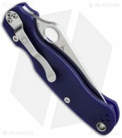 Spyderco Paramilitary 2 Knife Blue/Purple G-10 (3.4" Satin CPM-S110V) C81GPDBL2 -Kershaw Sales Shop spyderco c81gpdbl2 side cm