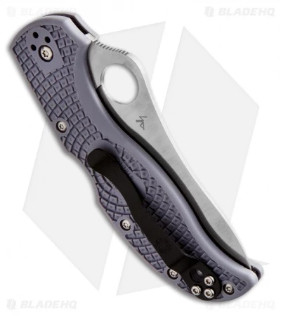 Spyderco Stretch Super Blue Knife Gray FRN (3.5" Satin) C90FPGYE 2 Spyderco Stretch Super Blue Knife Gray FRN (3.5" Satin) C90FPGYE - Image 2