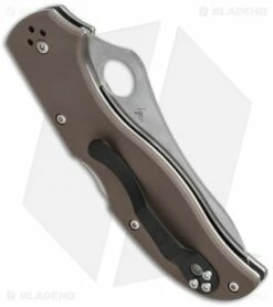 Spyderco Stretch 2 Knife Brown G-10 (3.5" Satin ZDP-189) C90GBNPE2 -Kershaw Sales Shop spyderco c90gbnpe2 side cm