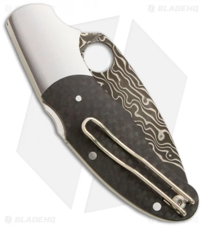 Spyderco Caly 3 Sprint Carbon Fiber Damascus Knife (3" Plain) C113CFPD 2 Spyderco Caly 3 Sprint Carbon Fiber Damascus Knife (3" Plain) C113CFPD - Image 2