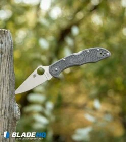 Spyderco Delica 4 Knife Flat-Ground Gray FRN (2.88" Satin) C11FPGY -Kershaw Sales Shop spyderco delica 4 gray C11FPGY BHQ 5466 dl