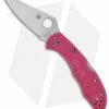 Spyderco Delica 4 Knife Flat Ground Pink FRN (2.88" Satin Plain) C11FPPN