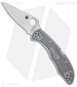Spyderco Delica Aogami Super Blue Knife Gray FRN (2.88" Satin) C11FPGYE
