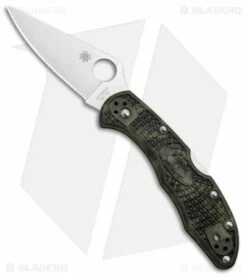 Spyderco Delica 4 Knife Flat Ground Zome Green FRN (2.88" Satin) C11ZFPGR