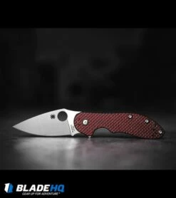 Spyderco Domino Red Weave Carbon Fiber Flipper Knife (3.13" Satin) C172CFRDTIP -Kershaw Sales Shop spyderco domino red weave cf BHQ 36729 dl
