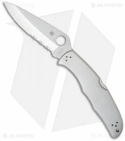 Spyderco Endura 4 Knife Stainless Steel SS Folder (3.875" Satin Serr) C10PS