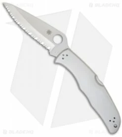 Spyderco Endura 4 Knife Stainless Steel SS Folder (3.875" Satin Full Serr) C10S