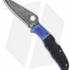 Spyderco Endura Sprint Blue Jigged Bone Knife (3.86" Damascus) C10JBBP