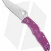 Spyderco Endura 4 Knife Flat Ground Purple FRN (3.75" Satin Plain) C10FPPR