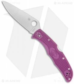 Spyderco Endura 4 Knife Flat Ground Purple FRN (3.75" Satin Plain) C10FPPR