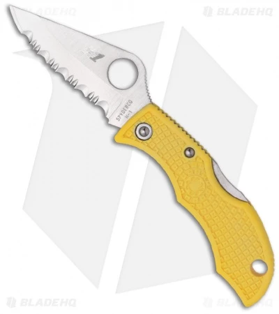 Spyderco Ladybug 3 Salt Knife Yellow FRN (1.94" Satin Serr) LYLS3 1 Spyderco Ladybug 3 Salt Knife Yellow FRN (1.94" Satin Serr) LYLS3
