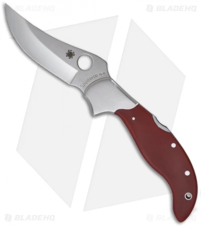 Spyderco Persian Lockback Knife Red G-10 (3.5" Satin) C83GPRD 1 Spyderco Persian Lockback Knife Red G-10 (3.5" Satin) C83GPRD