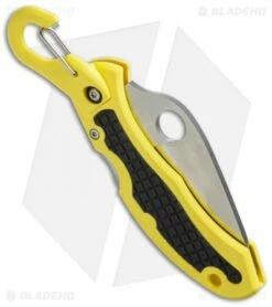 Spyderco Snap-It Salt Knife Yellow FRN (2.9" Satin Full Serr) C26SYL -Kershaw Sales Shop spyderco snap it h1 ser c26syl side cm