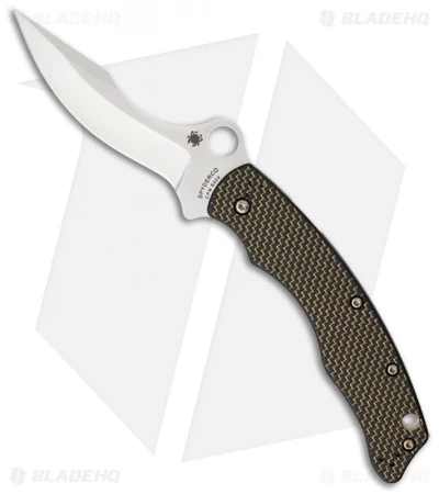 Spyderco Szabo Folder Gold Lined Carbon Fiber (4.6" Satin) C146CFP 1 Spyderco Szabo Folder Gold Lined Carbon Fiber (4.6" Satin) C146CFP
