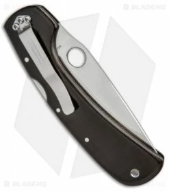 Spyderco Wayne Goddard Lock Back Knife Brown Micarta (3.625" Satin Full Serr) -Kershaw Sales Shop spyderco wayne goddard brown BHQ 37229 er side
