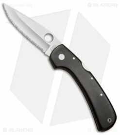 Spyderco Wayne Goddard Lock Back Knife Brown Micarta (3.625" Serr) *LOCK ROCK*